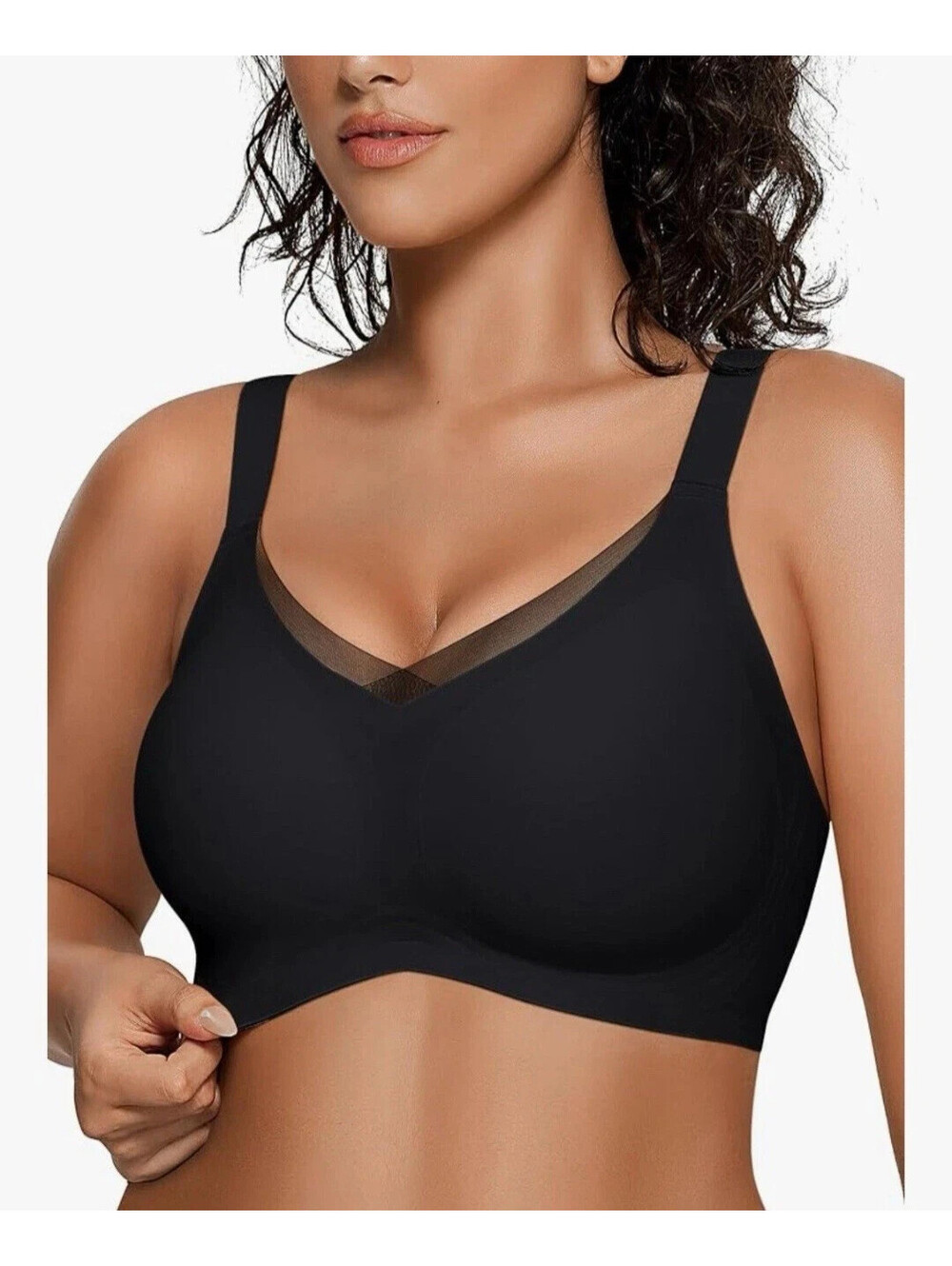 NEW Oeak Womens T-shirt Bra Size XXXL , Black Stretch WIRELESS